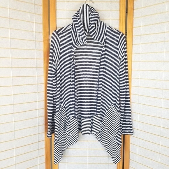 Splendid Cardigan Sweater Hoodie Open Front Beachy Boho Coastal Navy Blue Small - Picture 1 of 6